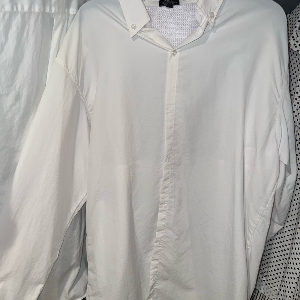 Classic White Men's Casual Button Down Shirt